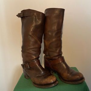 Frye Brown Leather Boots Womens Size 9